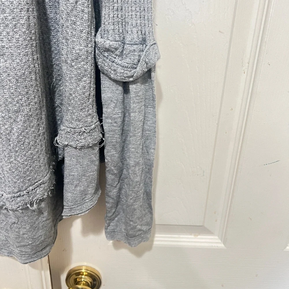 FREE PEOPLE- We the‎ Free Laguna gray Thermal Top sweater size medium